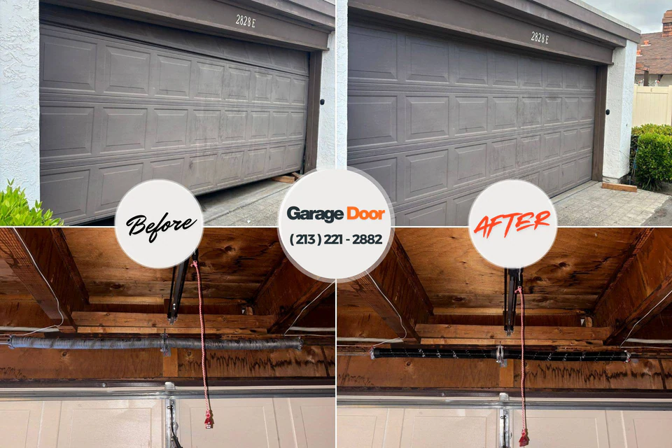 Before and after: garage door repair Claryville, KY